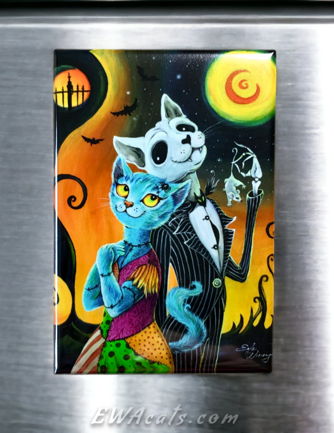 MAGNET 2"x 3" Rectangle "Jack and Sally Meows"