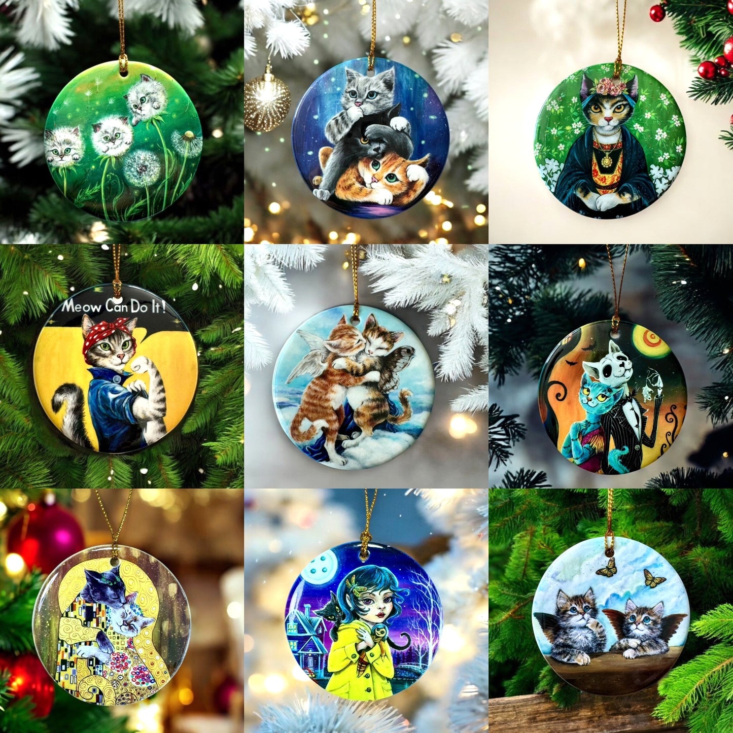 ORNAMENT Porcelain 3"x 3" *Pick any image from my entire shop* See Directions Below