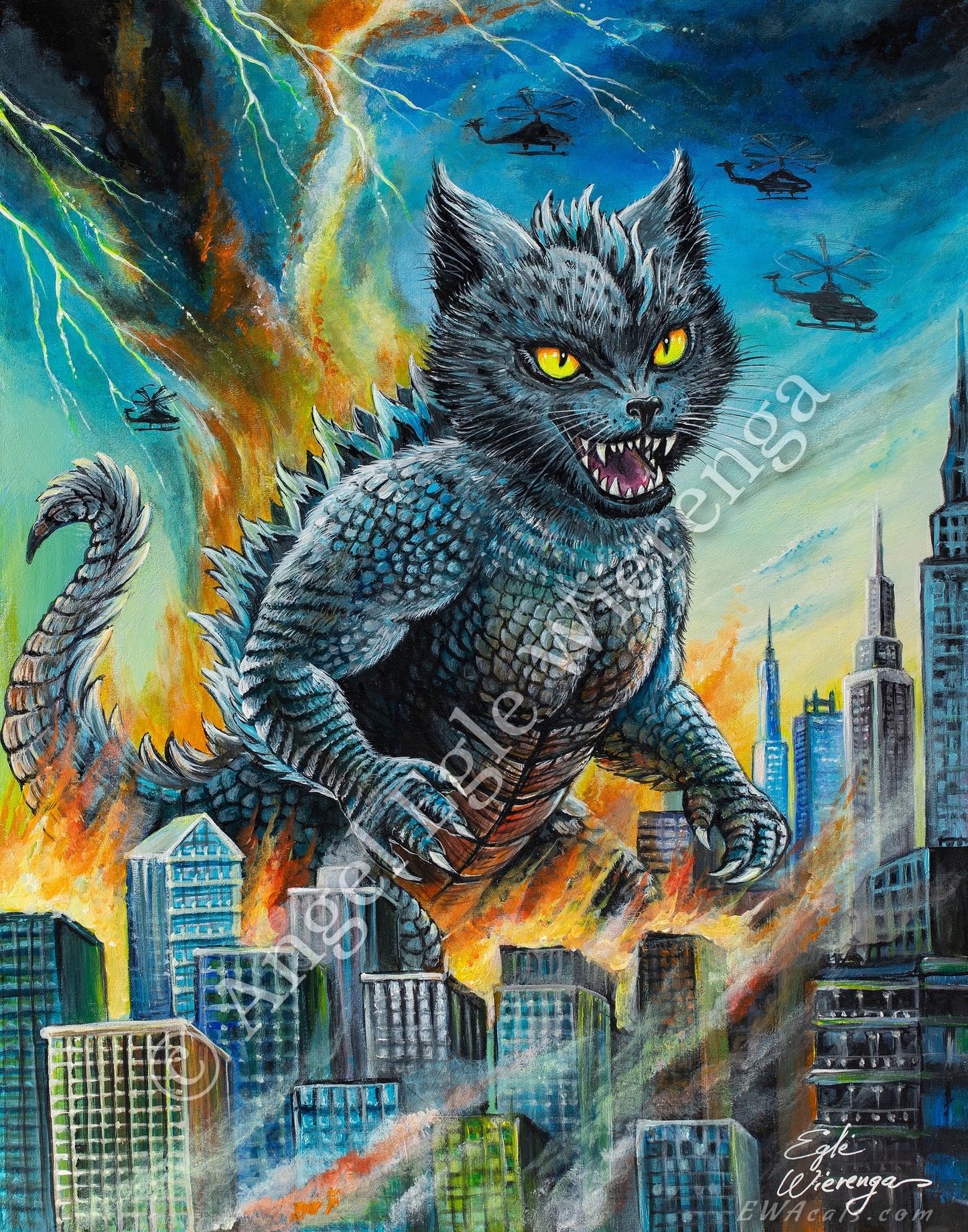 SUPREME MASTER CANVAS "Catzilla" Limited to 5! (Only One left!)