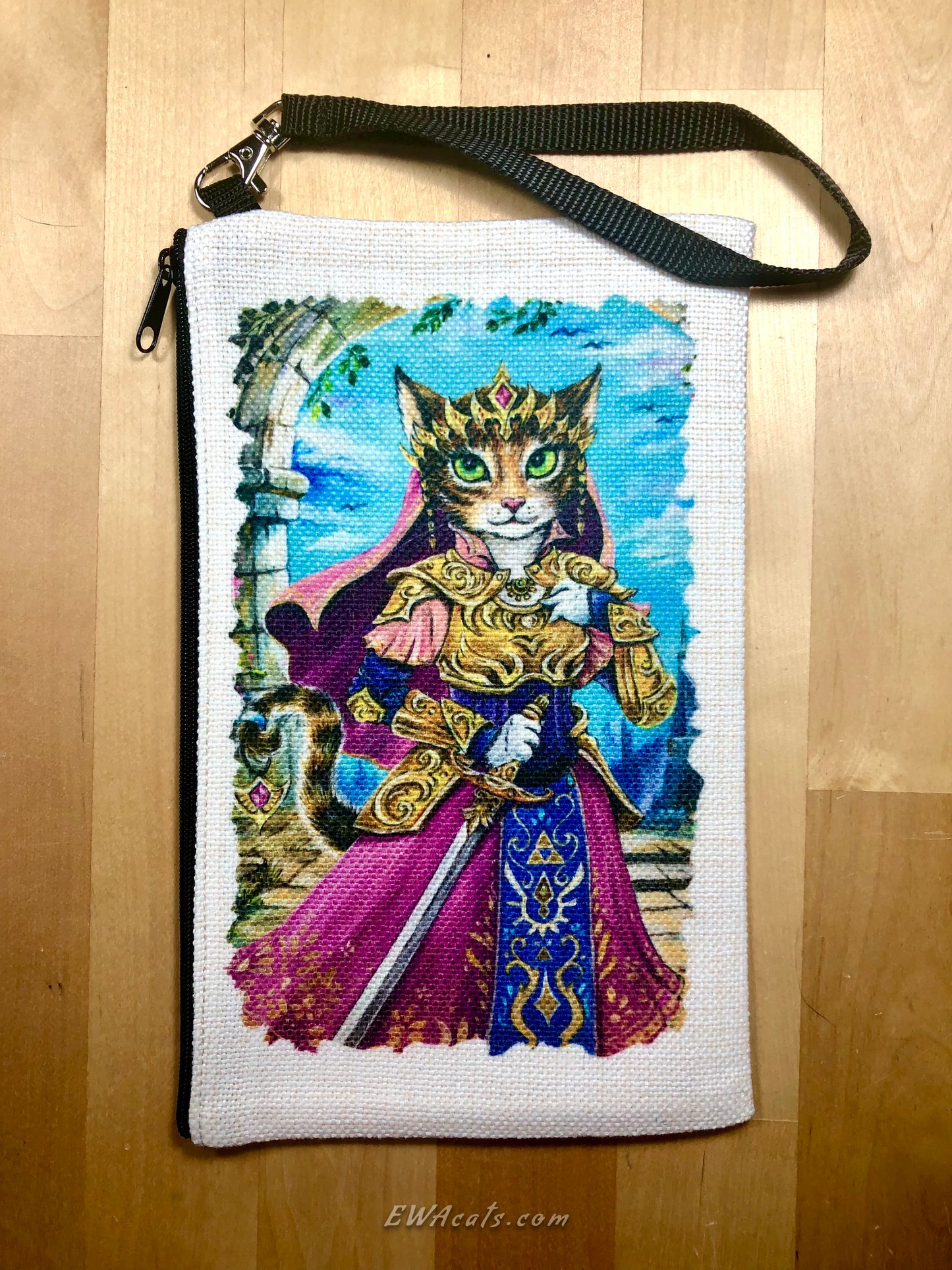 Linen Wallet "Purrincess Zelda"