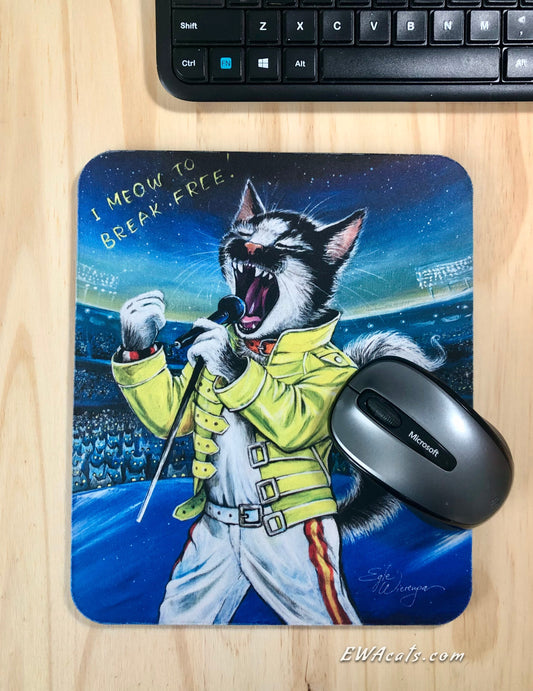 Mouse Pad "I Meow to Break Free!"
