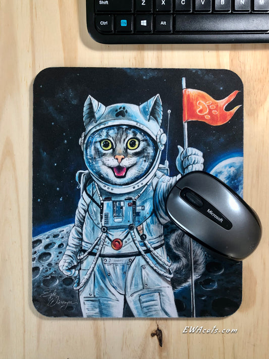 Mouse Pad "First Cat on the Moon"