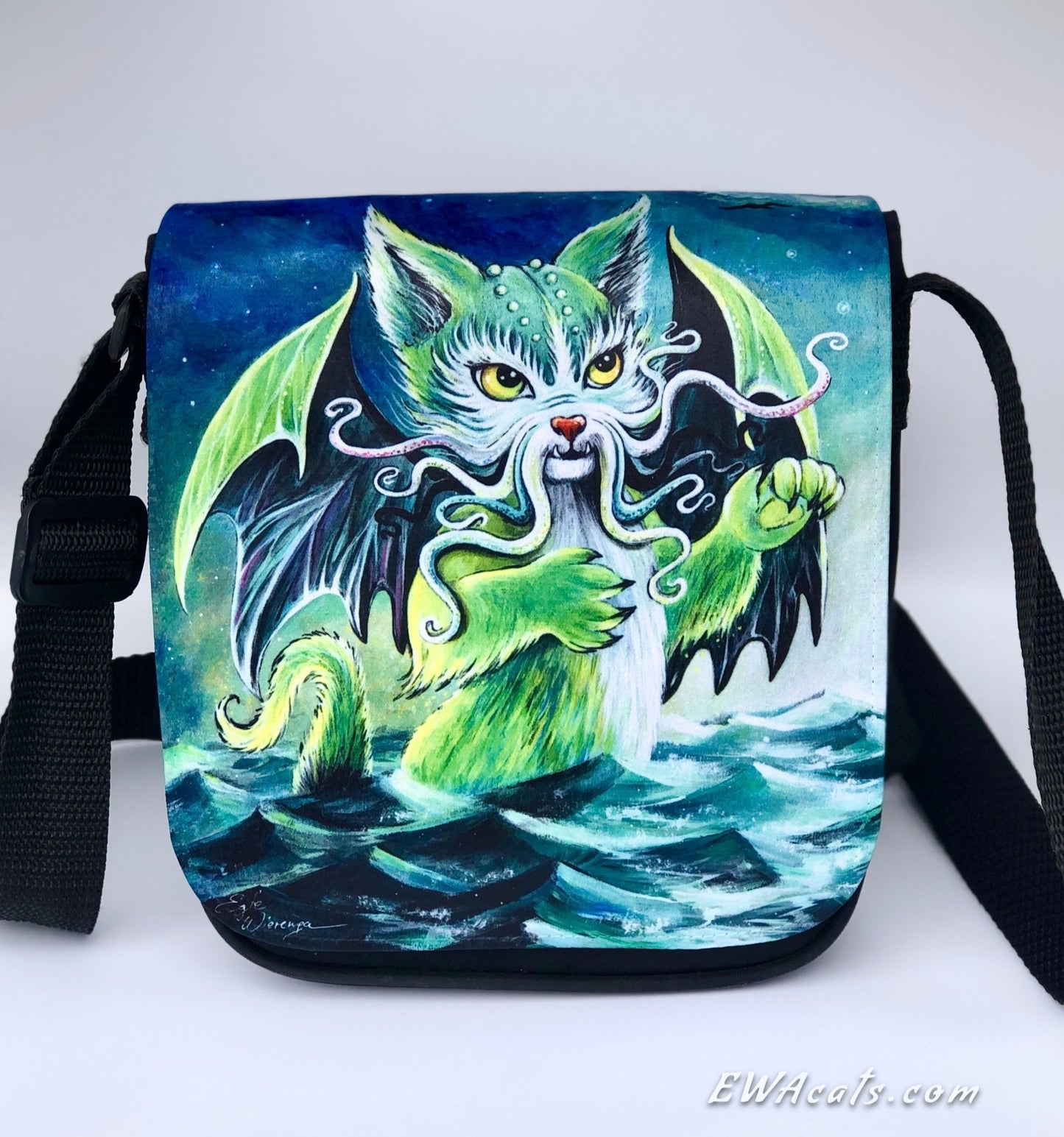 Shoulder Bag "Cathulhu" with a Removable Flap