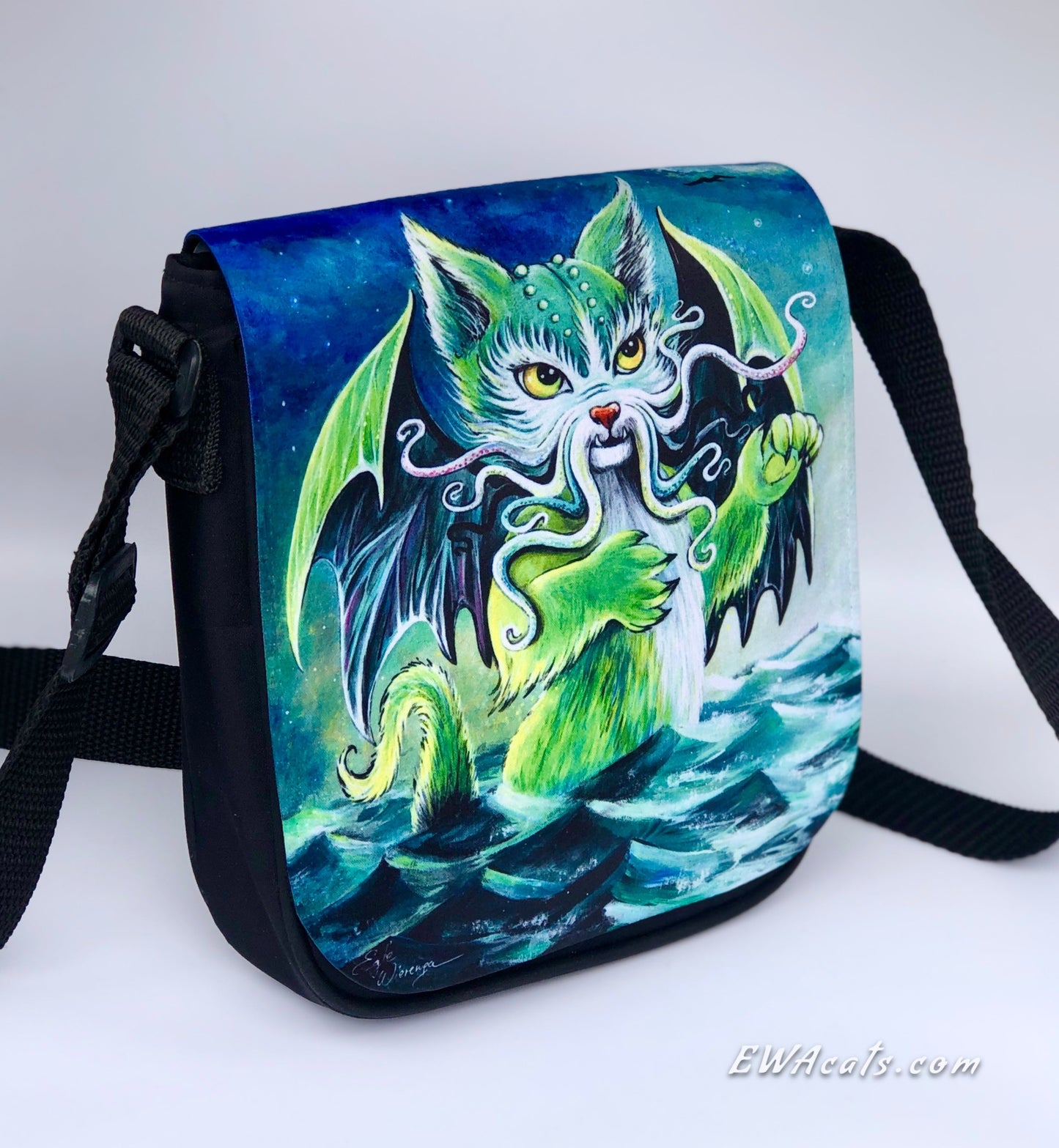 Shoulder Bag "Cathulhu" with a Removable Flap