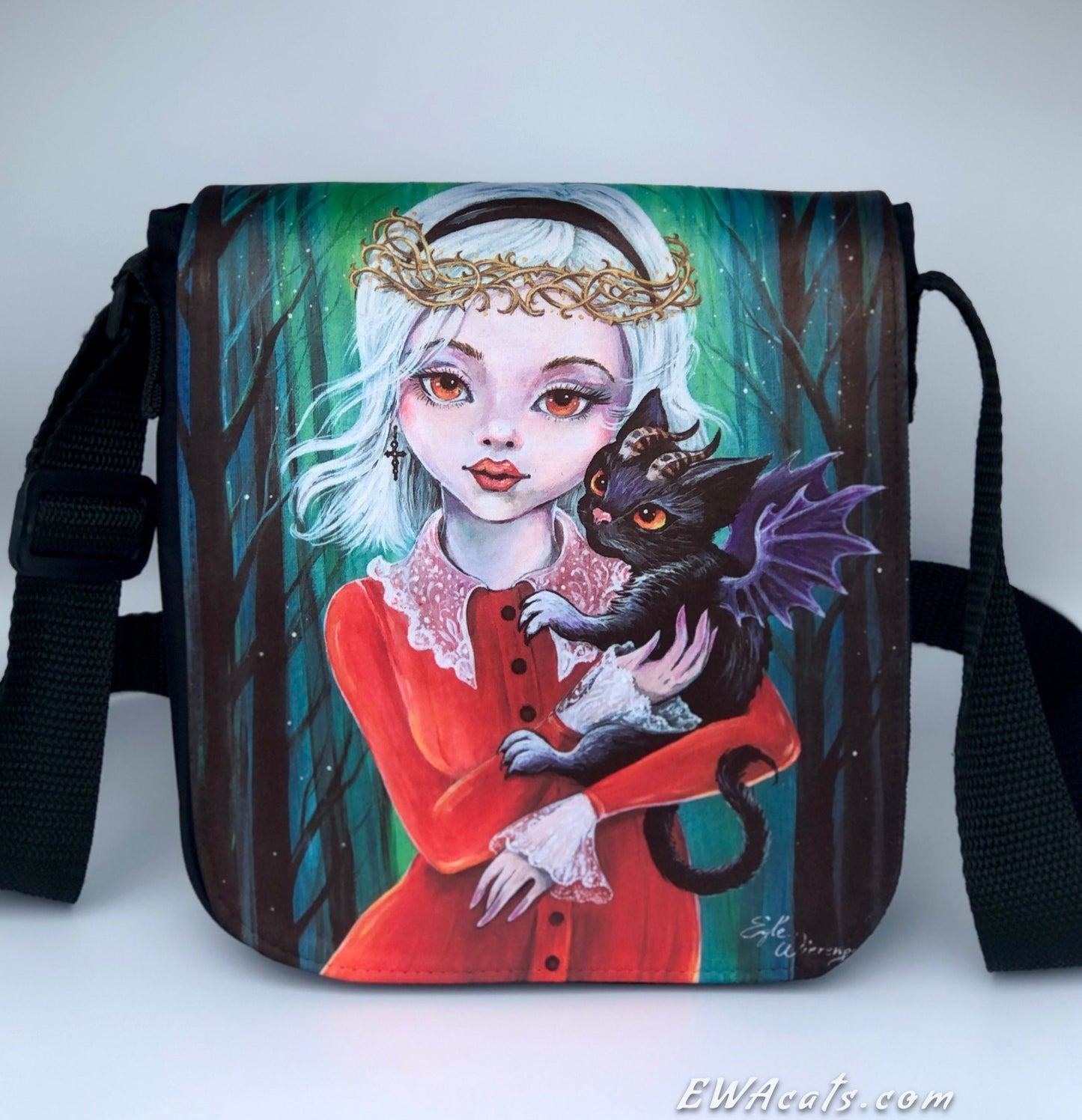 Shoulder Bag "Sabrina and Salem" with a Removable Flap