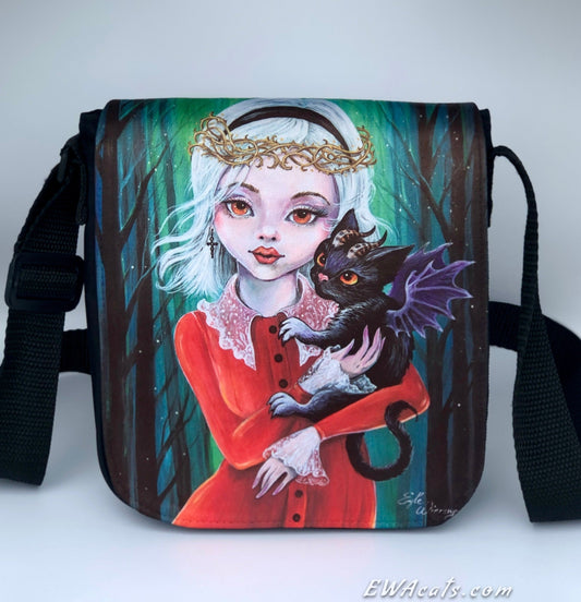 Shoulder Bag "Sabrina and Salem" with a Removable Flap