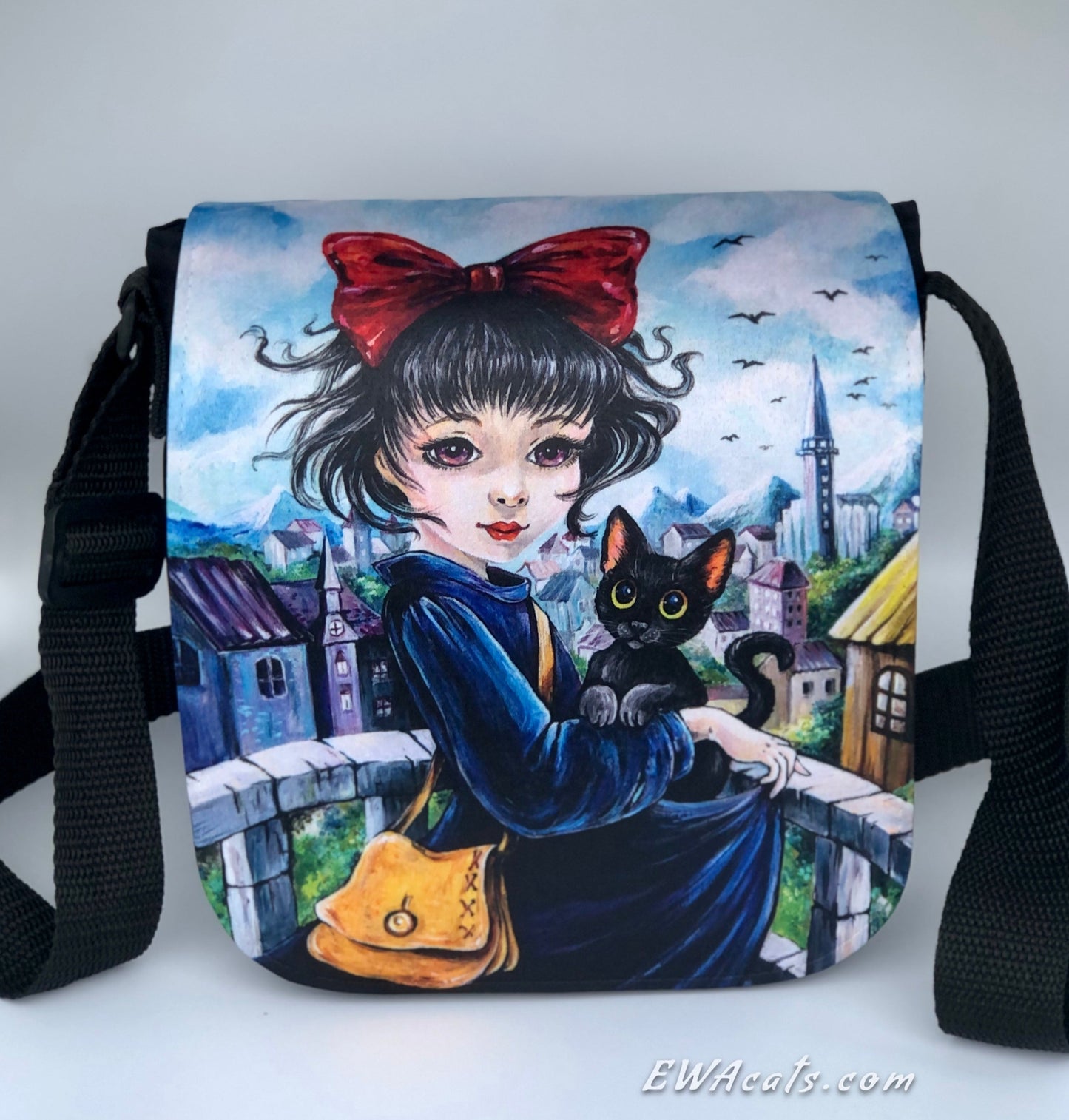 Shoulder Bag "Kiki & Jiji" with a Removable Flap