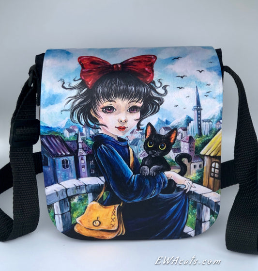 Shoulder Bag "Kiki & Jiji" with a Removable Flap