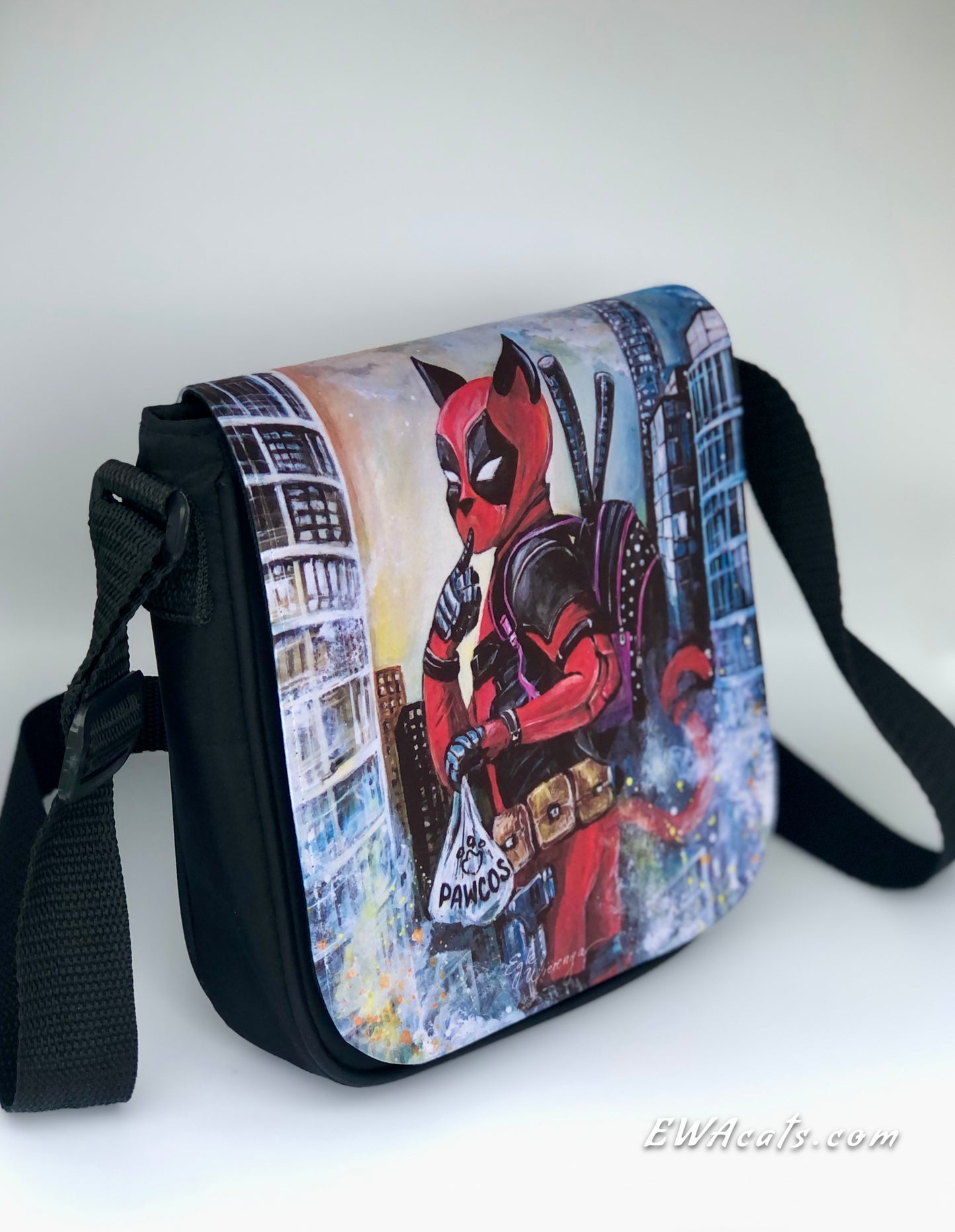 Shoulder Bag "Catpool" with a Removable Flap