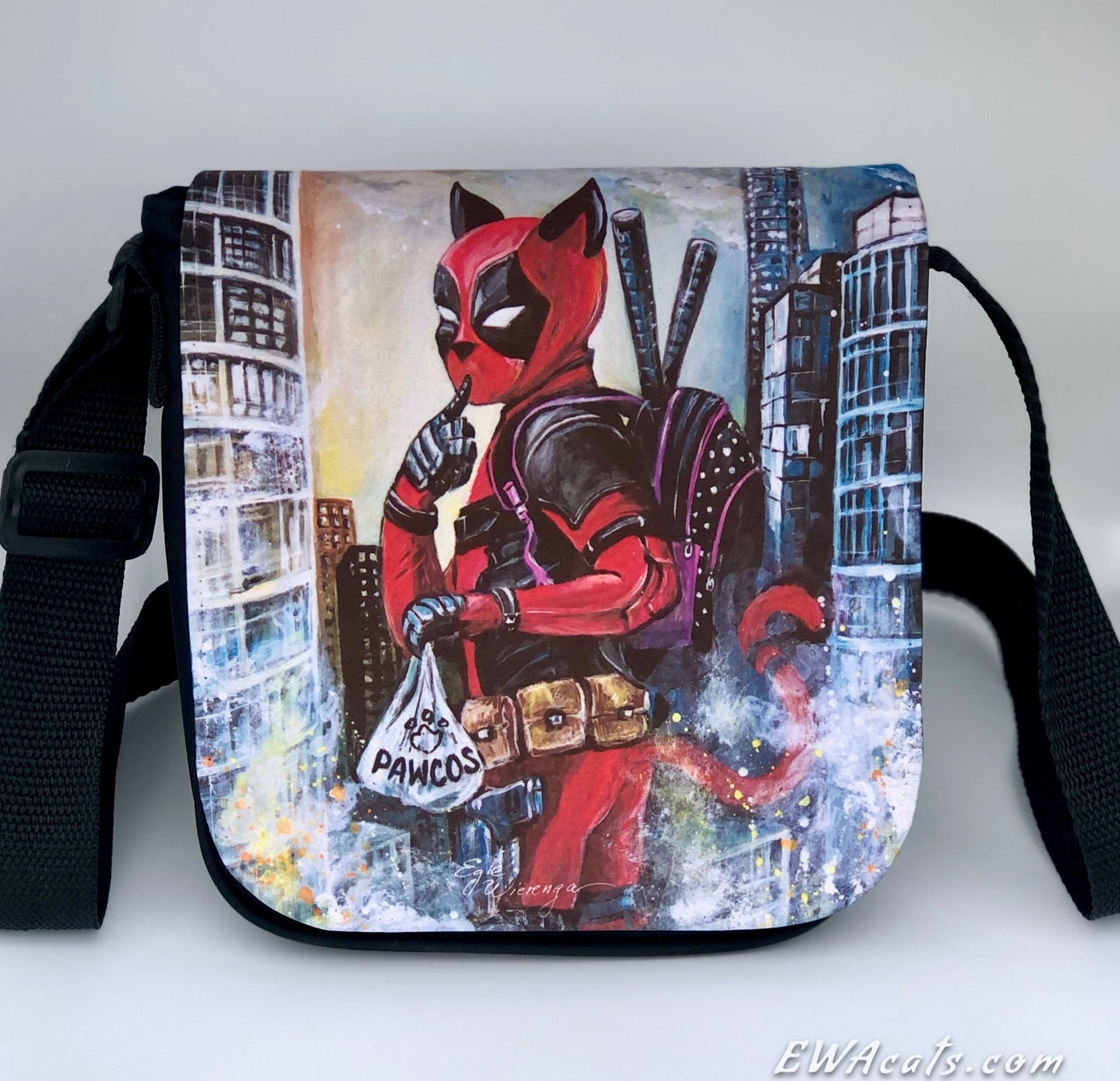 Shoulder Bag "Catpool" with a Removable Flap