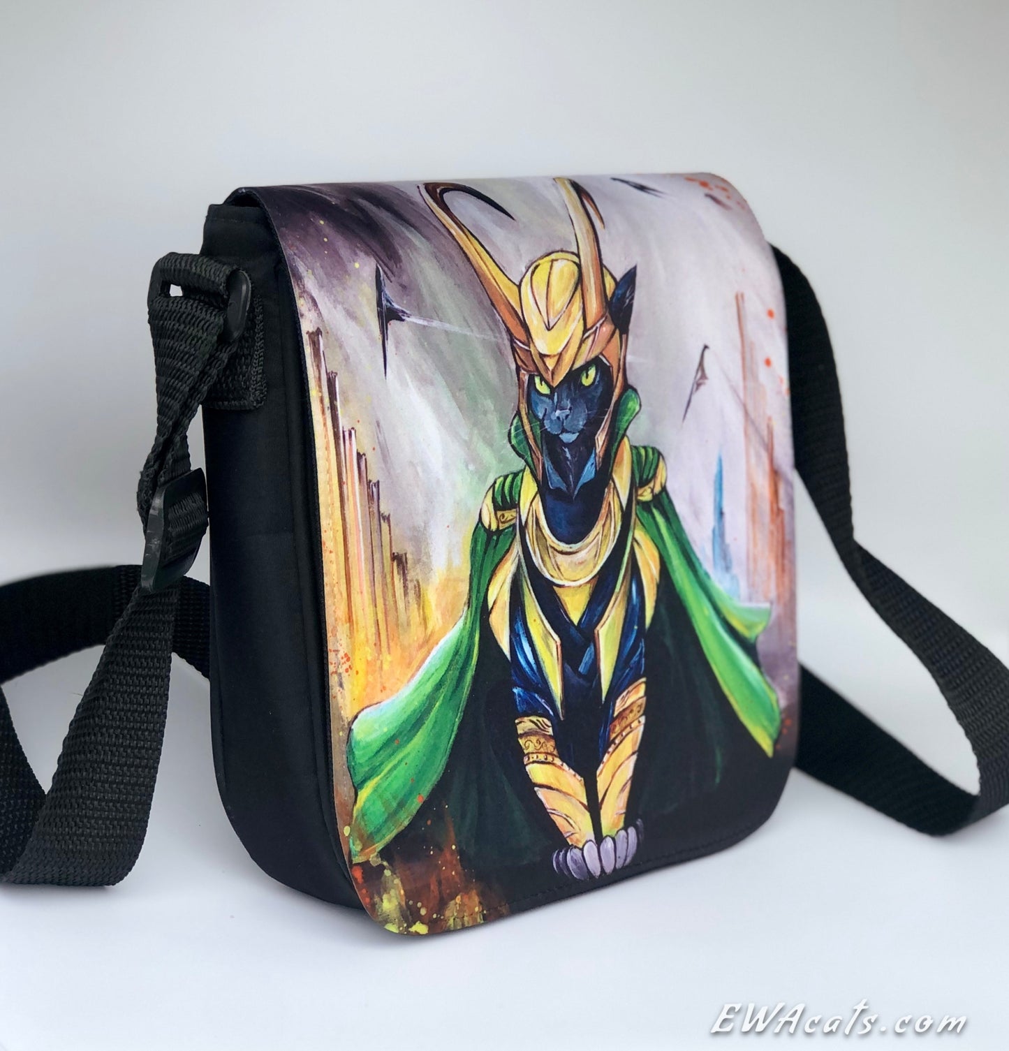 Shoulder Bag "Loki B. Cat" with a Removable Flap