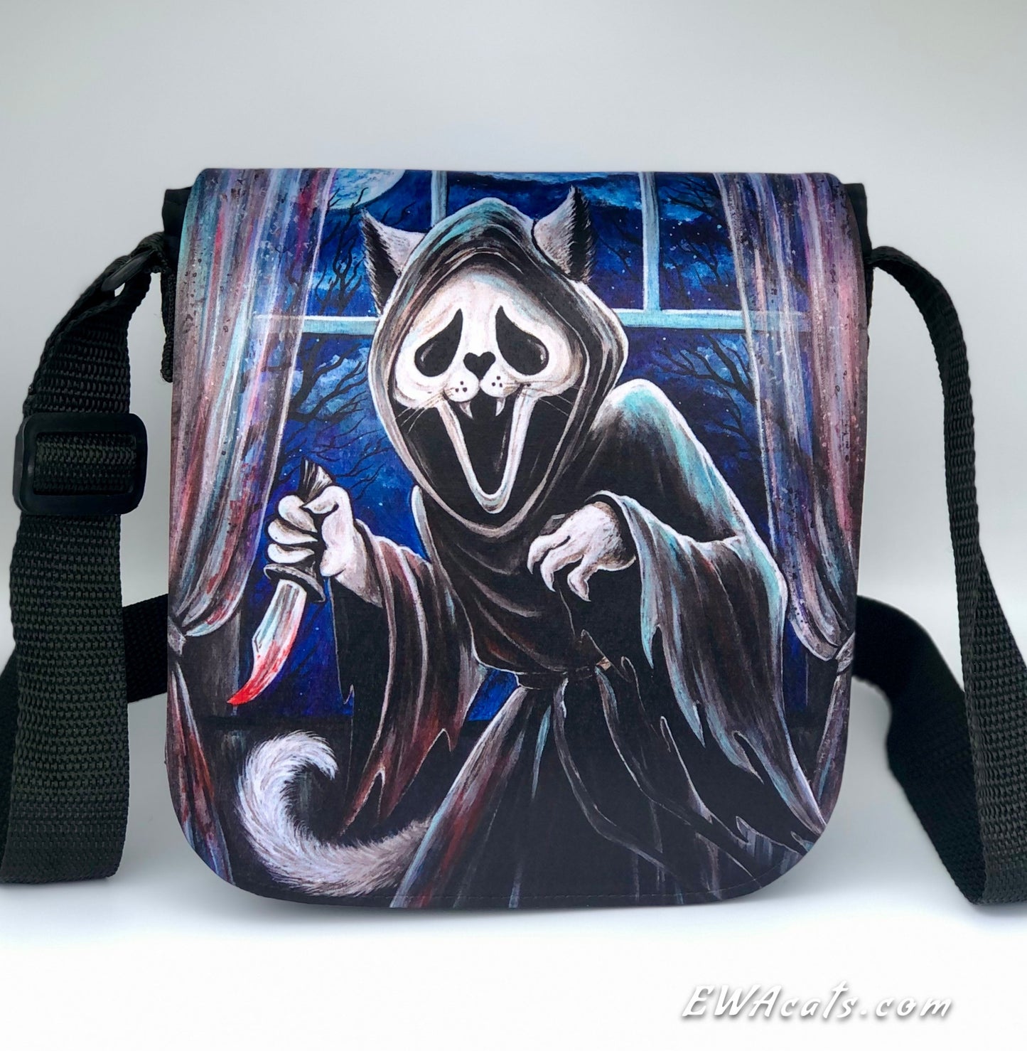Shoulder Bag "Meow Face" with a Removable Flap