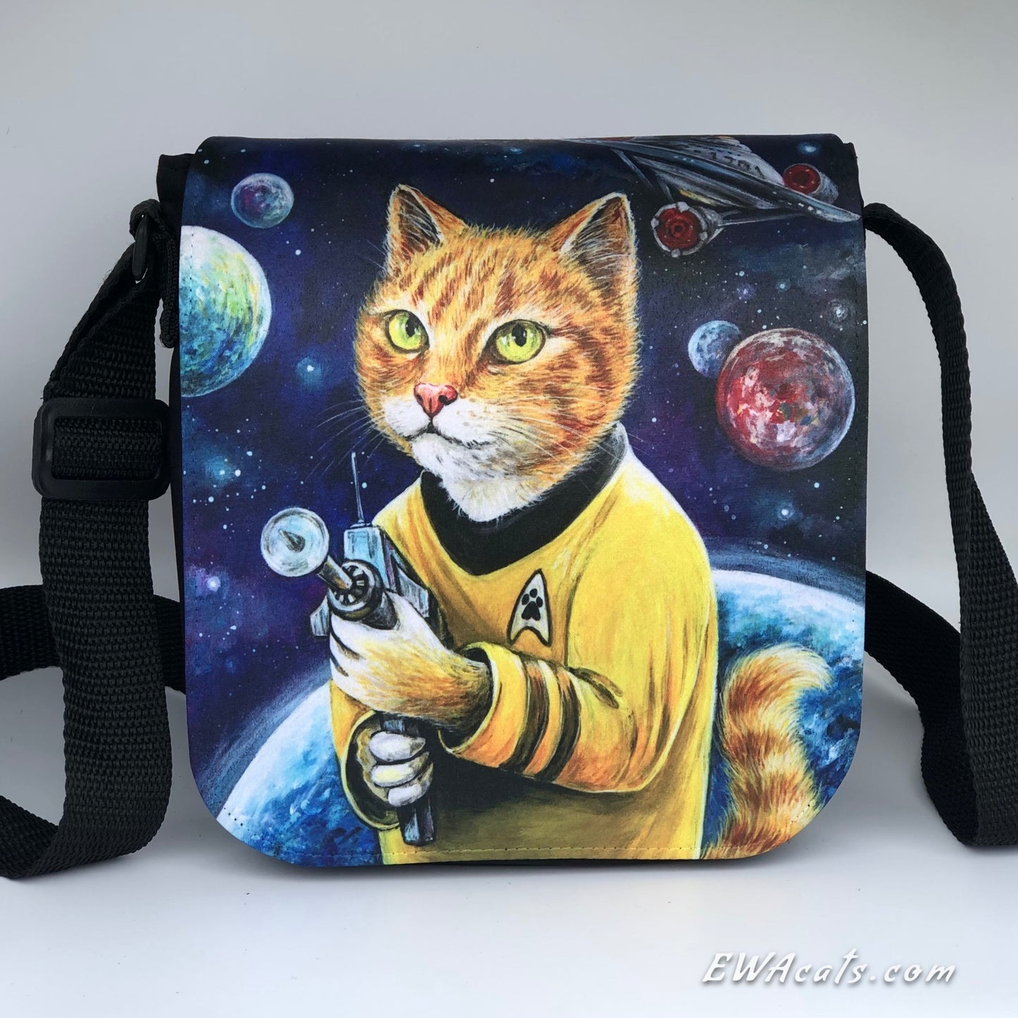 Shoulder Bag "Cattain Purrk" with a Removable Flap