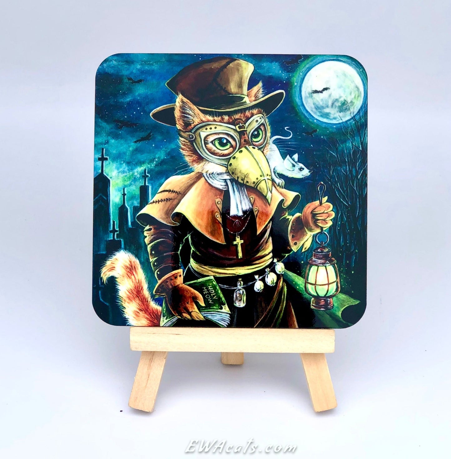 Coaster "Plague Doctor Cat"