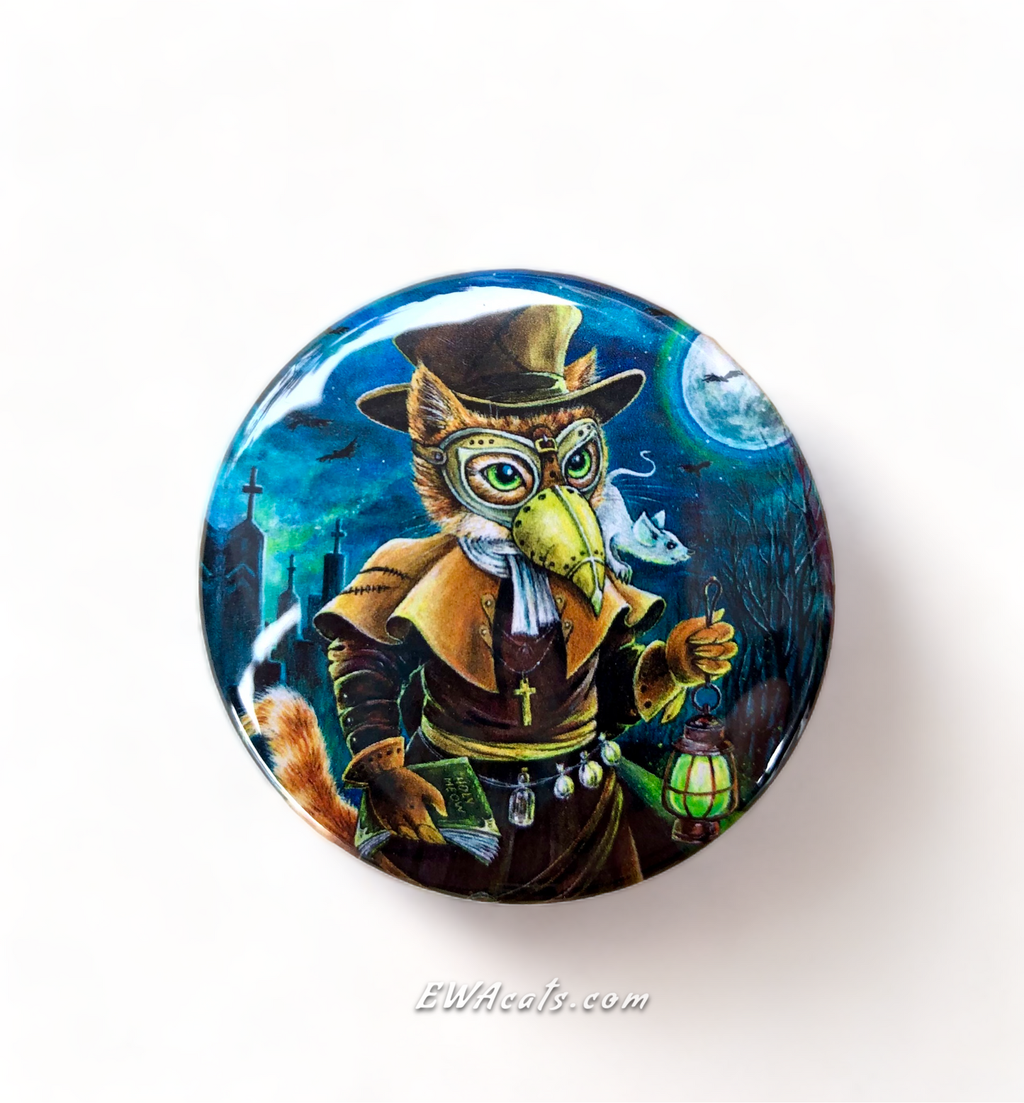 Button "Plague Doctor Cat"