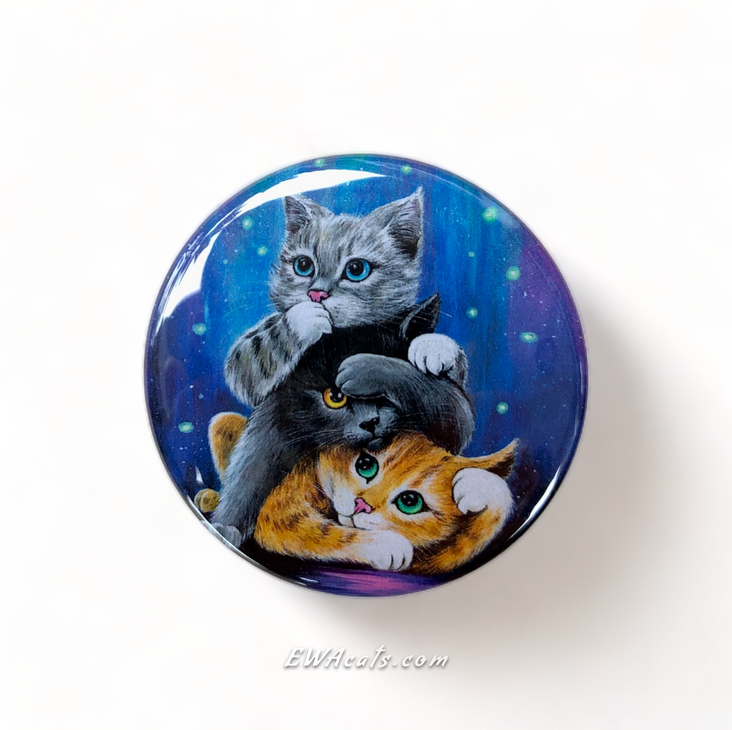Button "Three Wise Kitties"