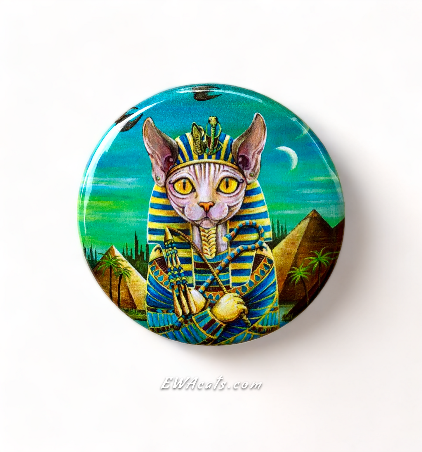 Button "Kitty Tut"