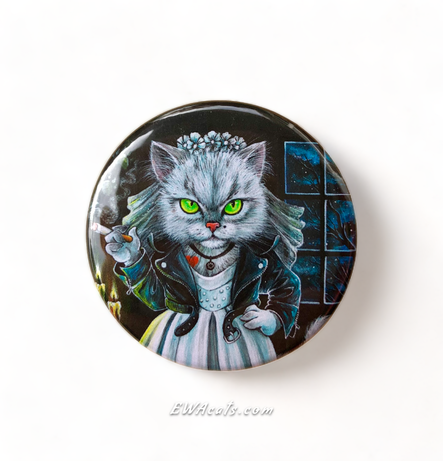 Button "Tiffany Meowlentine"
