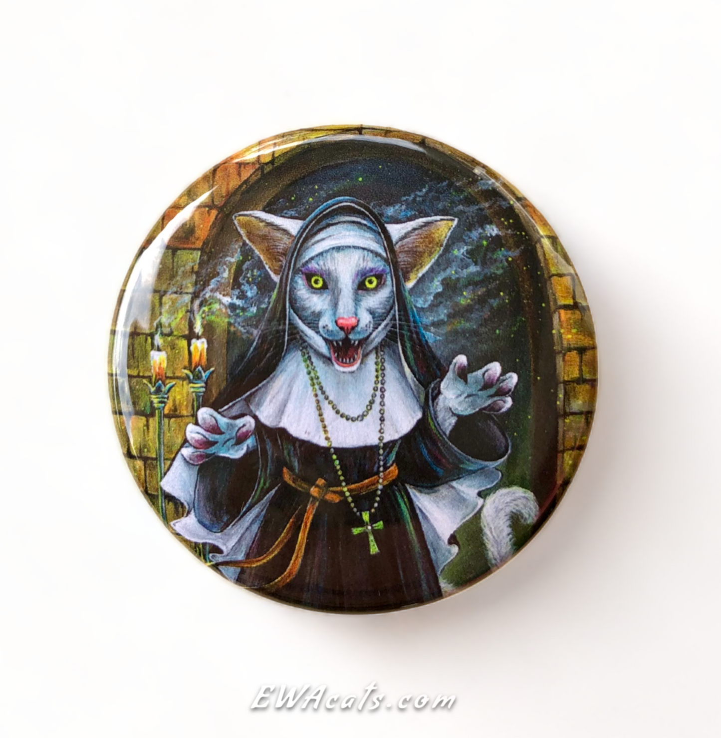 Button "Valak the Nun Cat"