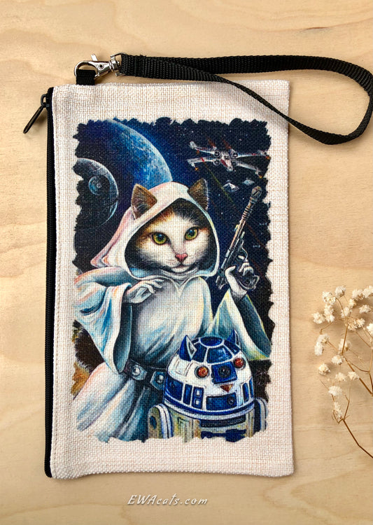 Linen Wallet "Purrincess Leia"