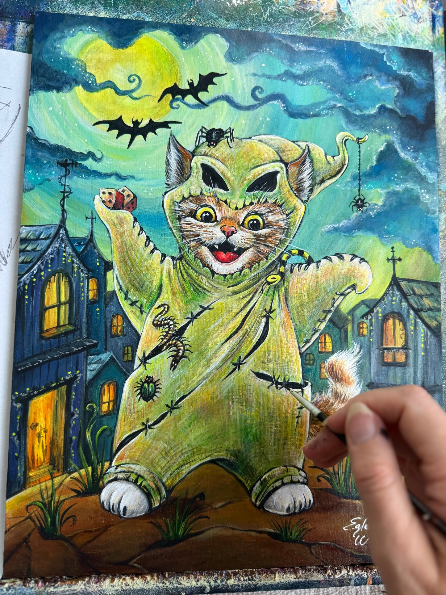 SUPREME MASTER CANVAS "Oogie Boogie Kitty" Limited to 5!