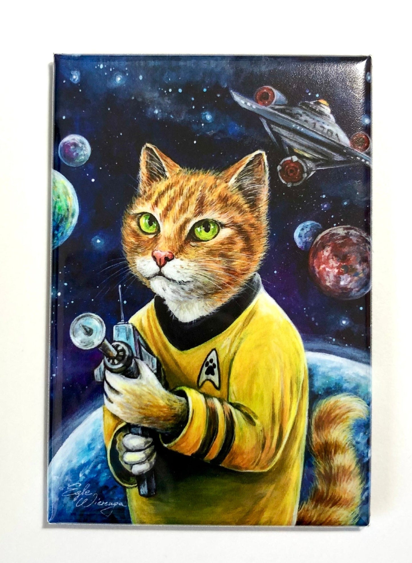 MAGNET 2"x 3" Rectangle "Cattain Purrk"