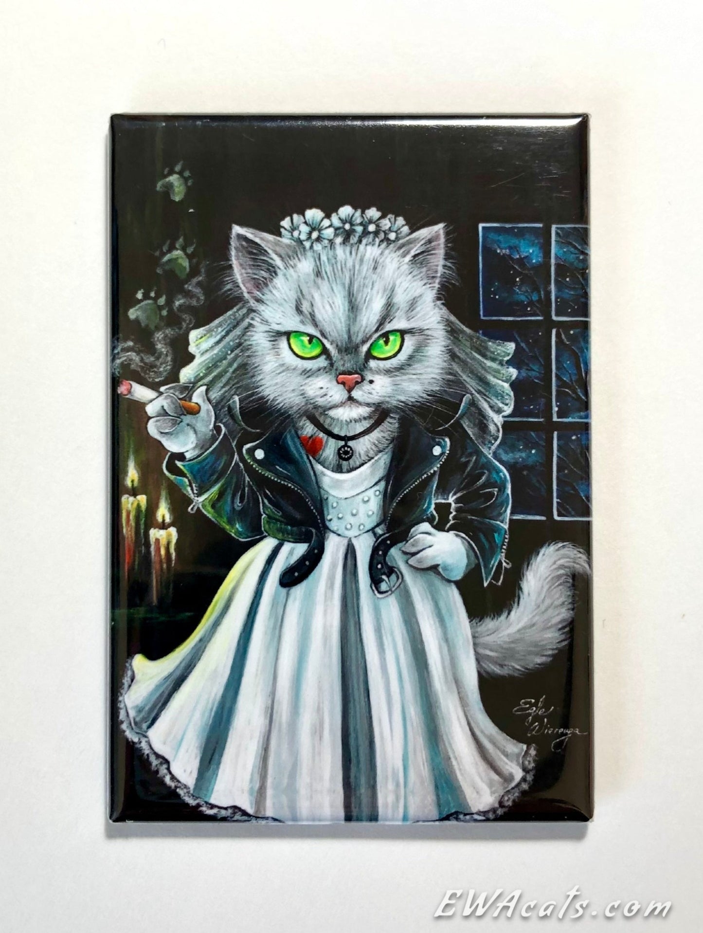 MAGNET 2"x 3" Rectangle "Tiffany Meowlentine"