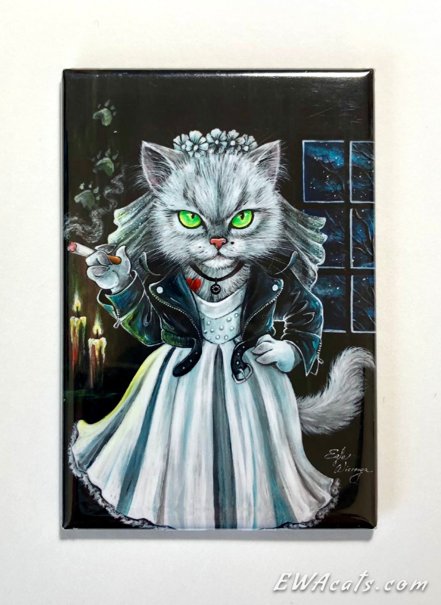 MAGNET 2"x 3" Rectangle "Tiffany Meowlentine"