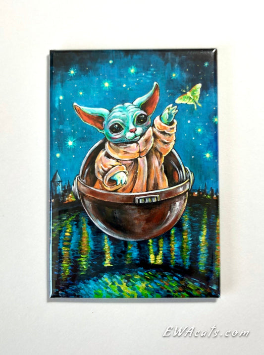 MAGNET 2"x 3" Rectangle "Kitty Yoda"