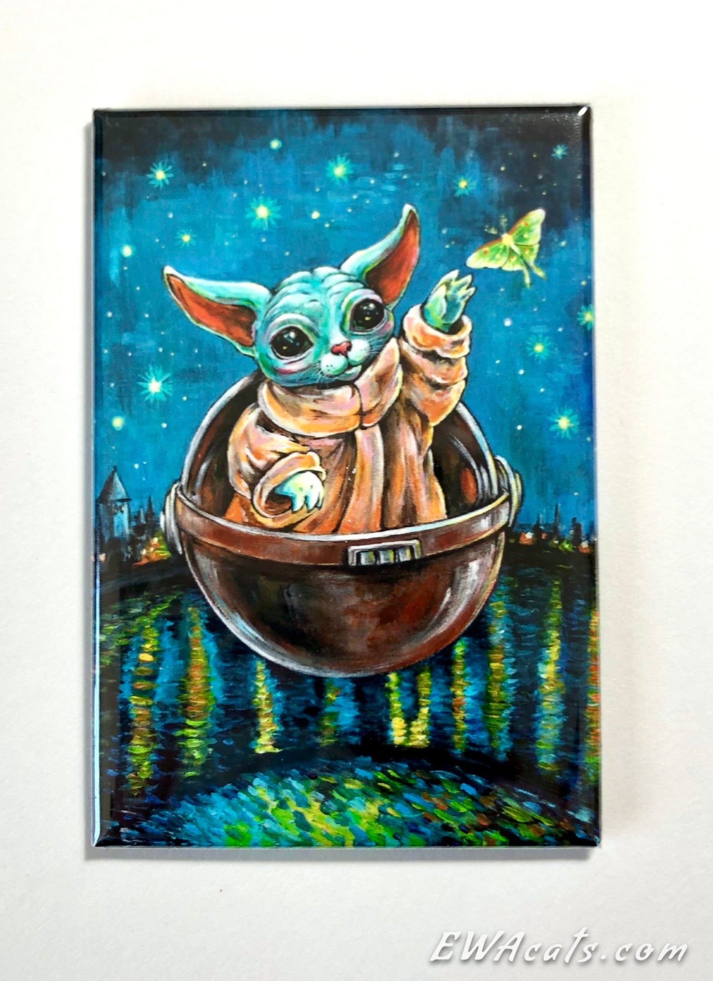 MAGNET 2"x 3" Rectangle "Kitty Yoda"