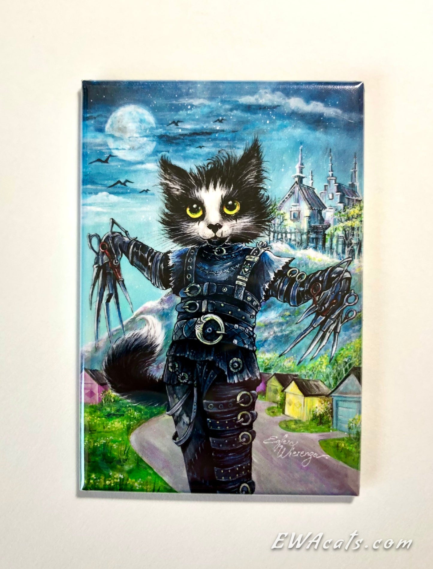 MAGNET 2"x 3" Rectangle "Kitty ScissorClaws"