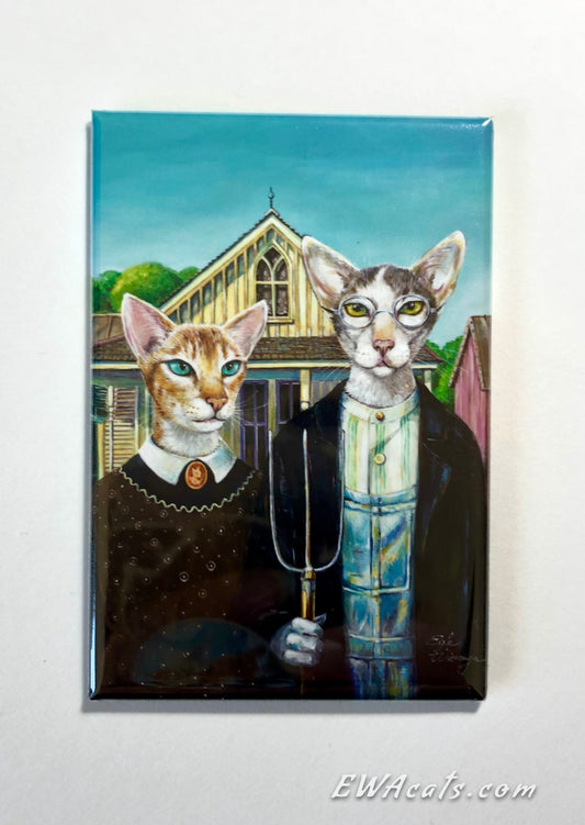 MAGNET 2"x 3" Rectangle "AmeriCat Gothic"