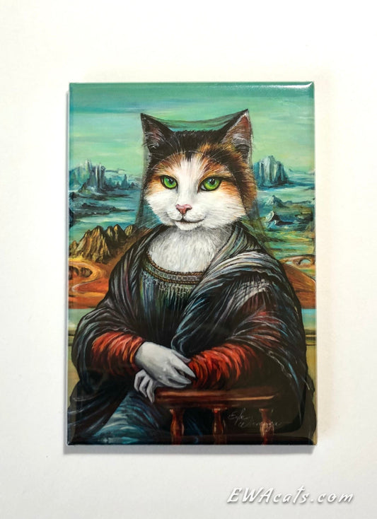 MAGNET 2"x 3" Rectangle "Meowna Lisa"