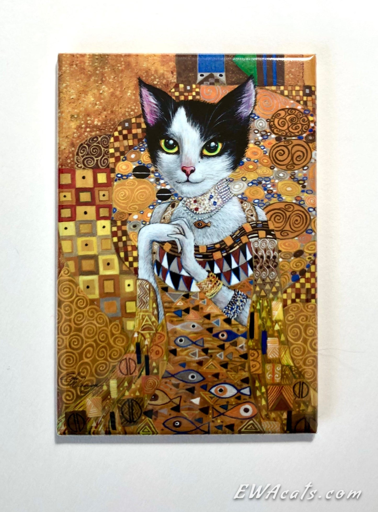 MAGNET 2"x 3" Rectangle "Cat in Gold"