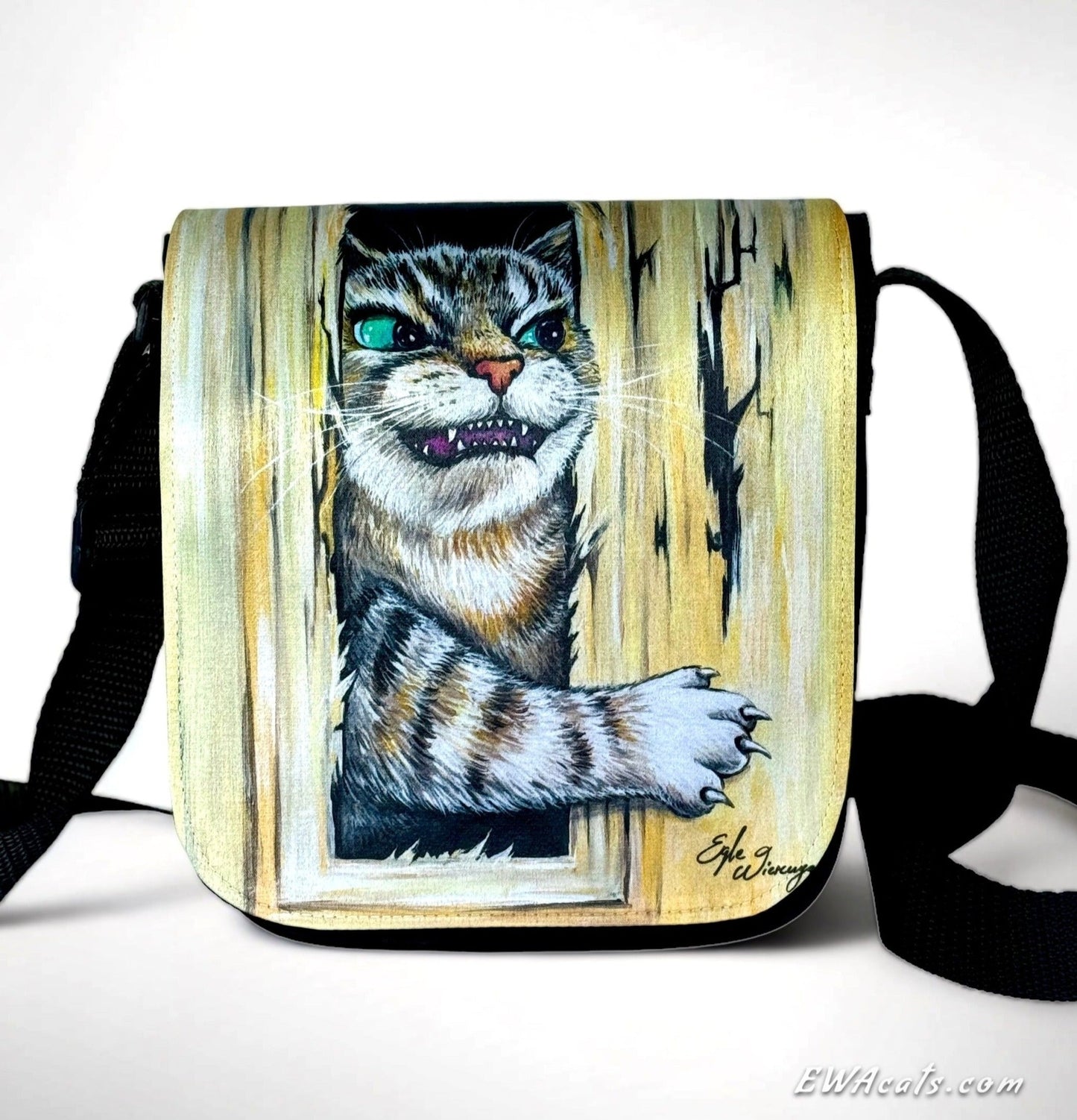 Shoulder Bag "Here's Kitty" with a Removable Flap