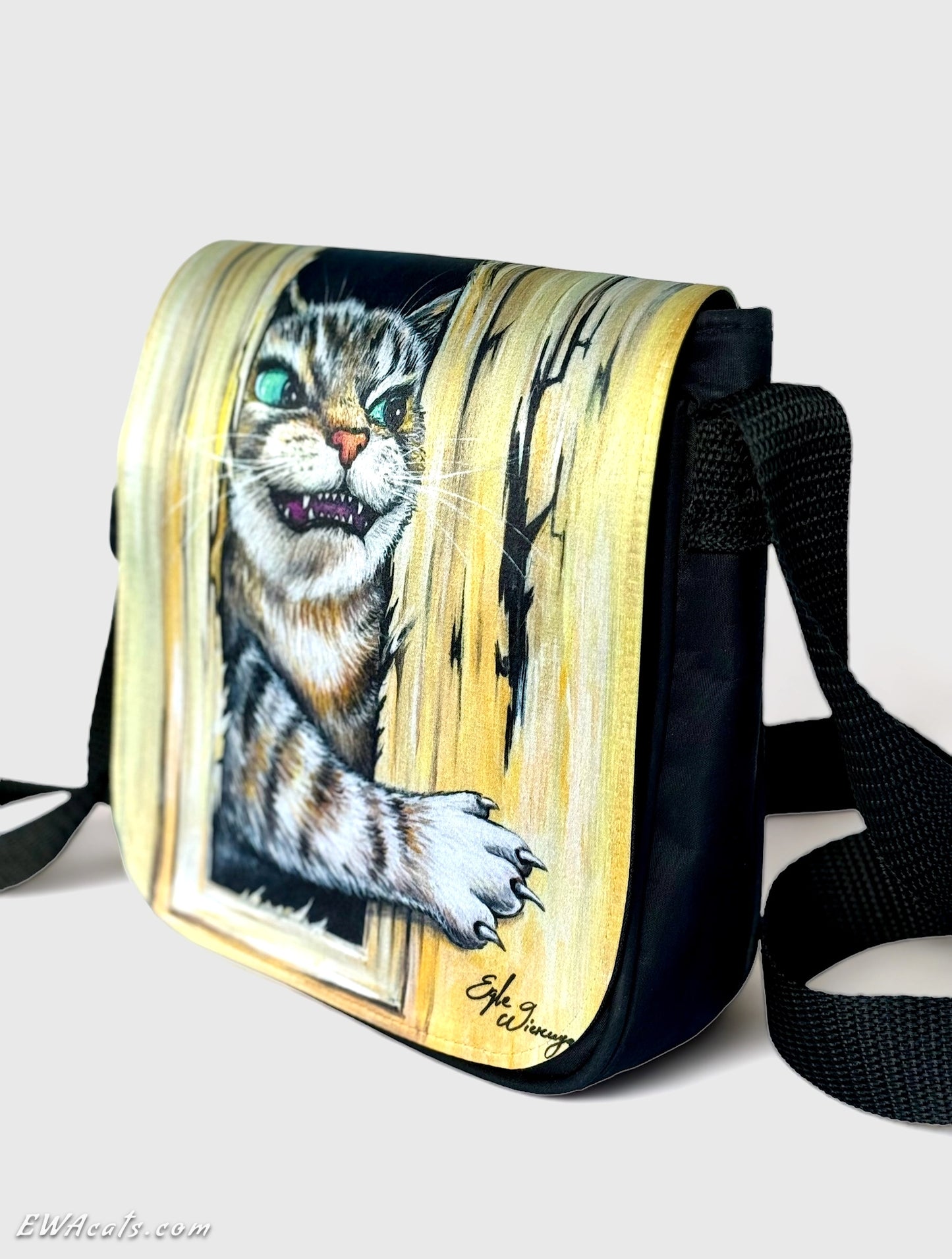 Shoulder Bag "Here's Kitty" with a Removable Flap