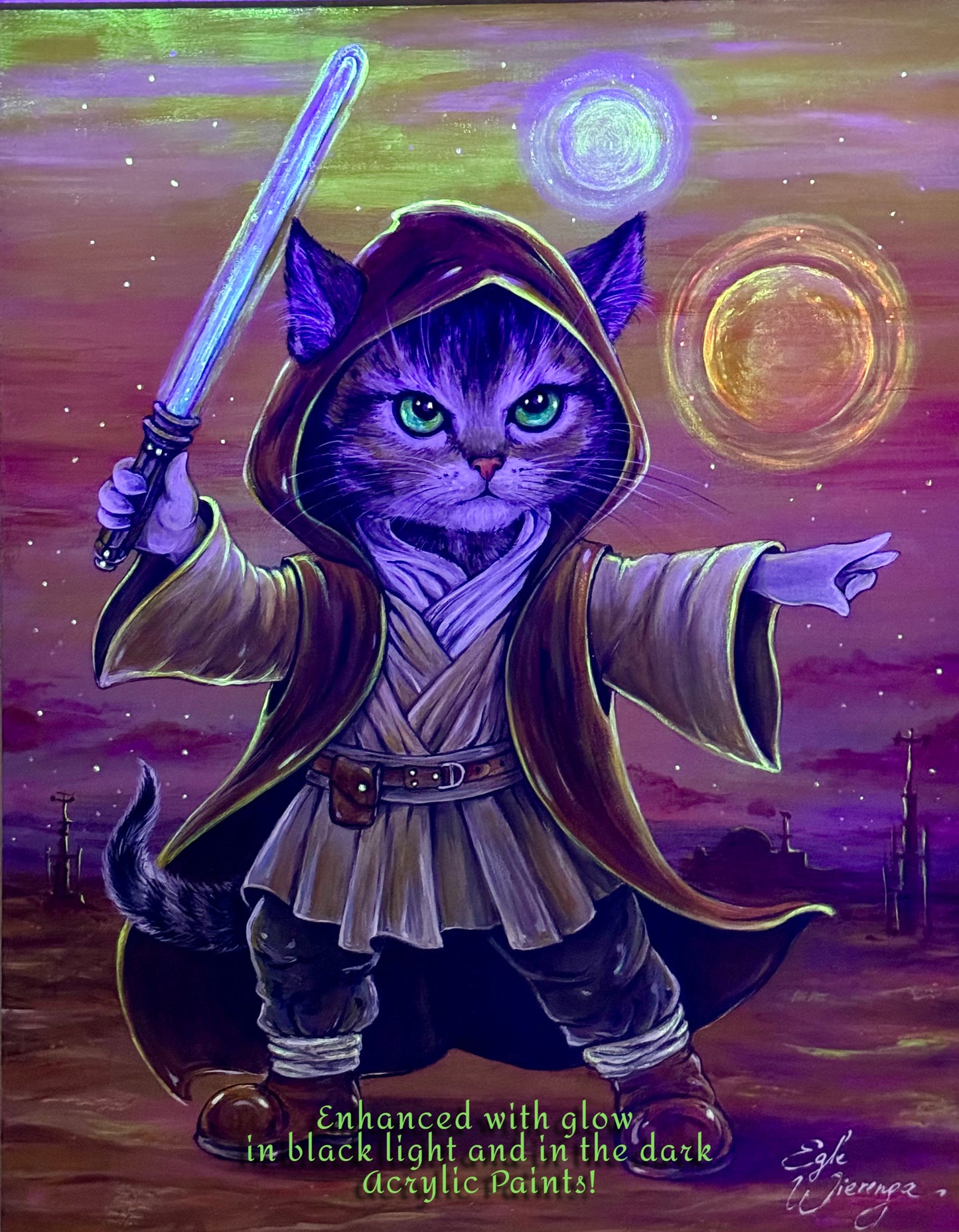 Original Painting "Obi - Wan Catnobi"