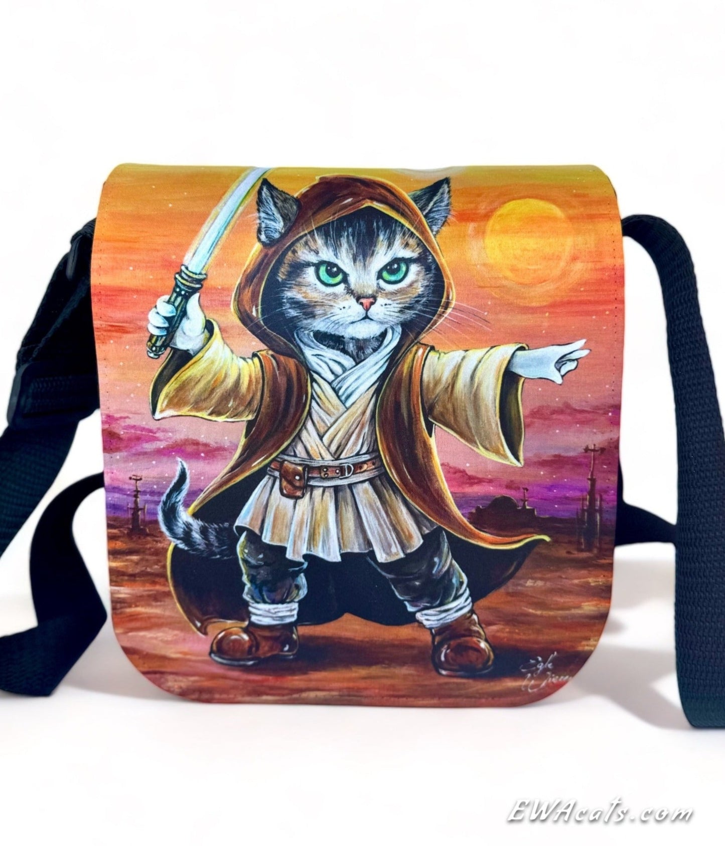 Shoulder Bag "Obi - Wan Catnobi" with a Removable Flap