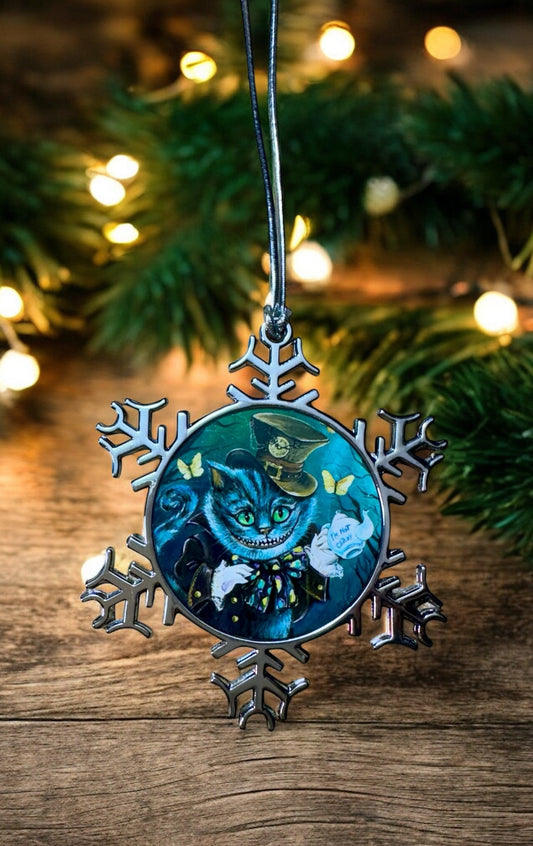 ORNAMENT 3"x 3" Silver Snowflake "I'm Not Crazy!" (Image on both sides)