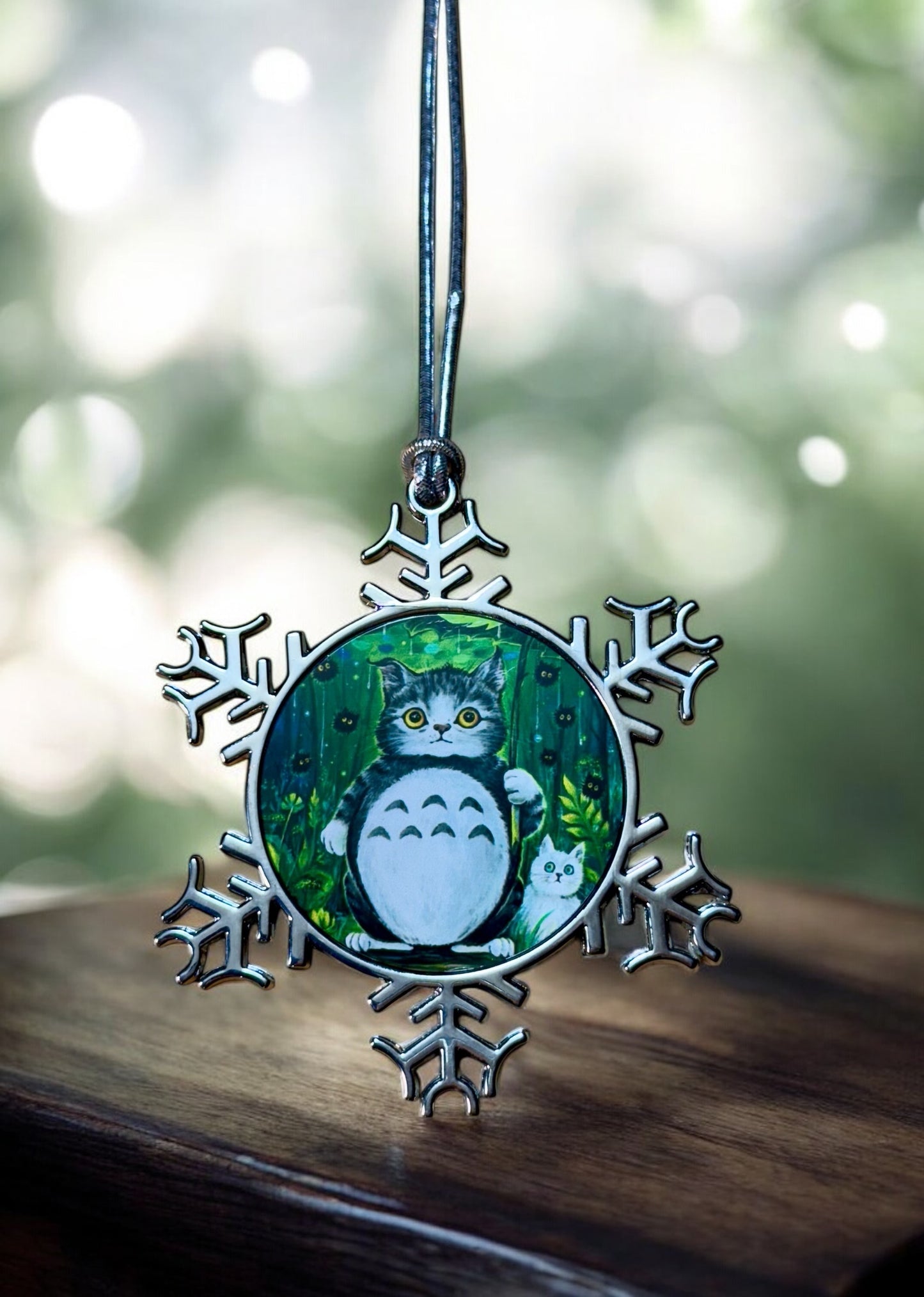 ORNAMENT 3"x 3" Silver Snowflake "Catoro's Shelter" (Image on both sides)