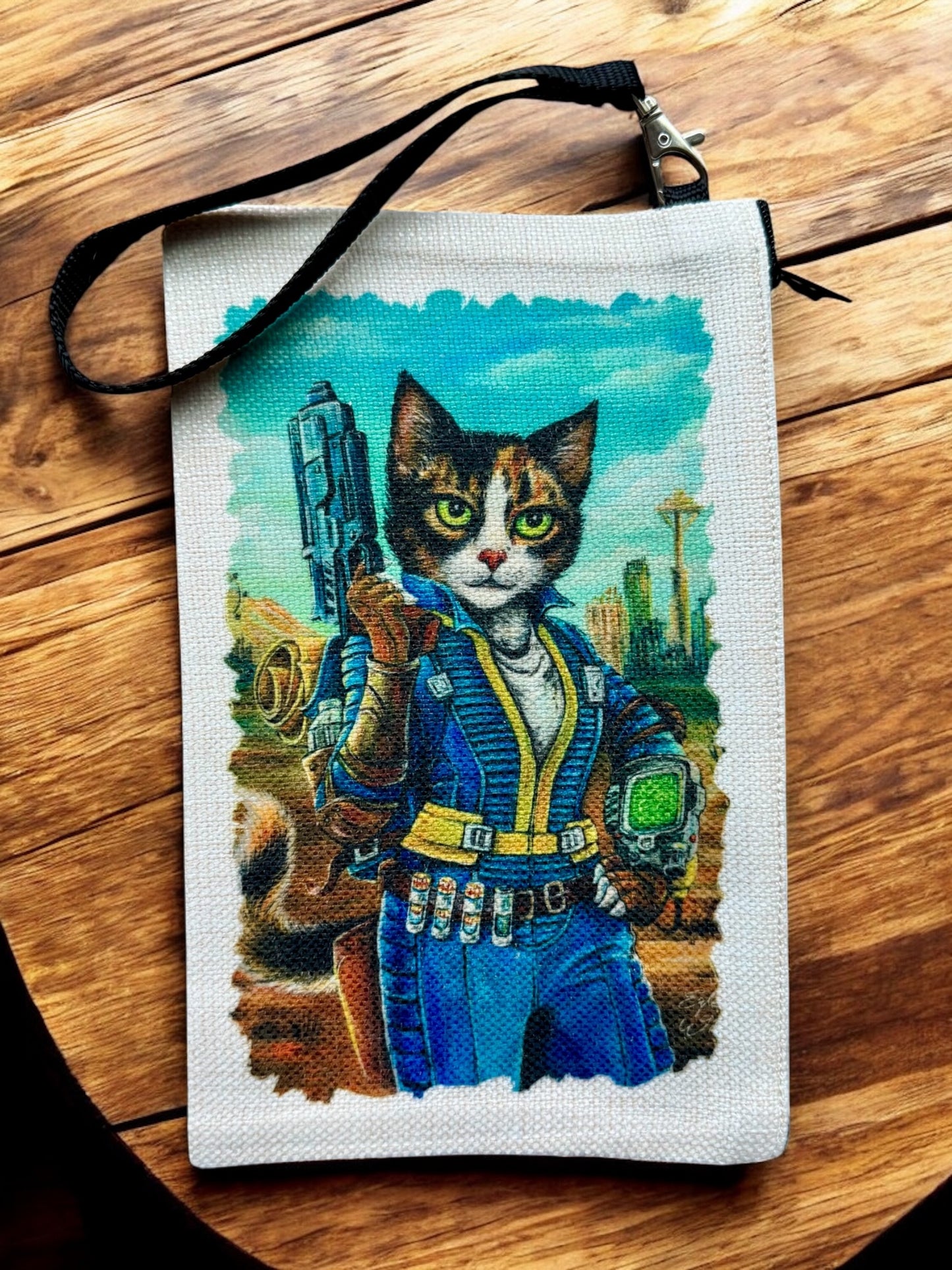 Linen Wallet "Lucy Cat" (image on both sides)