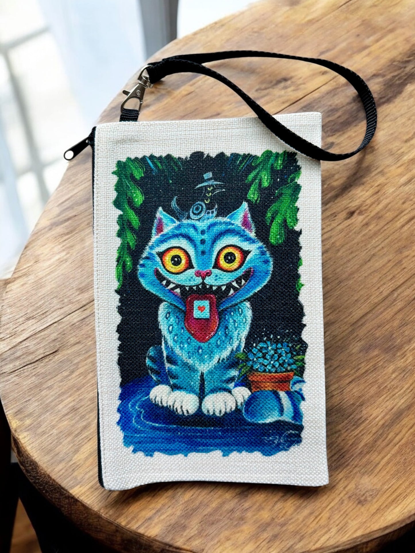 Linen Wallet "Derpy Cat" (image on both sides)