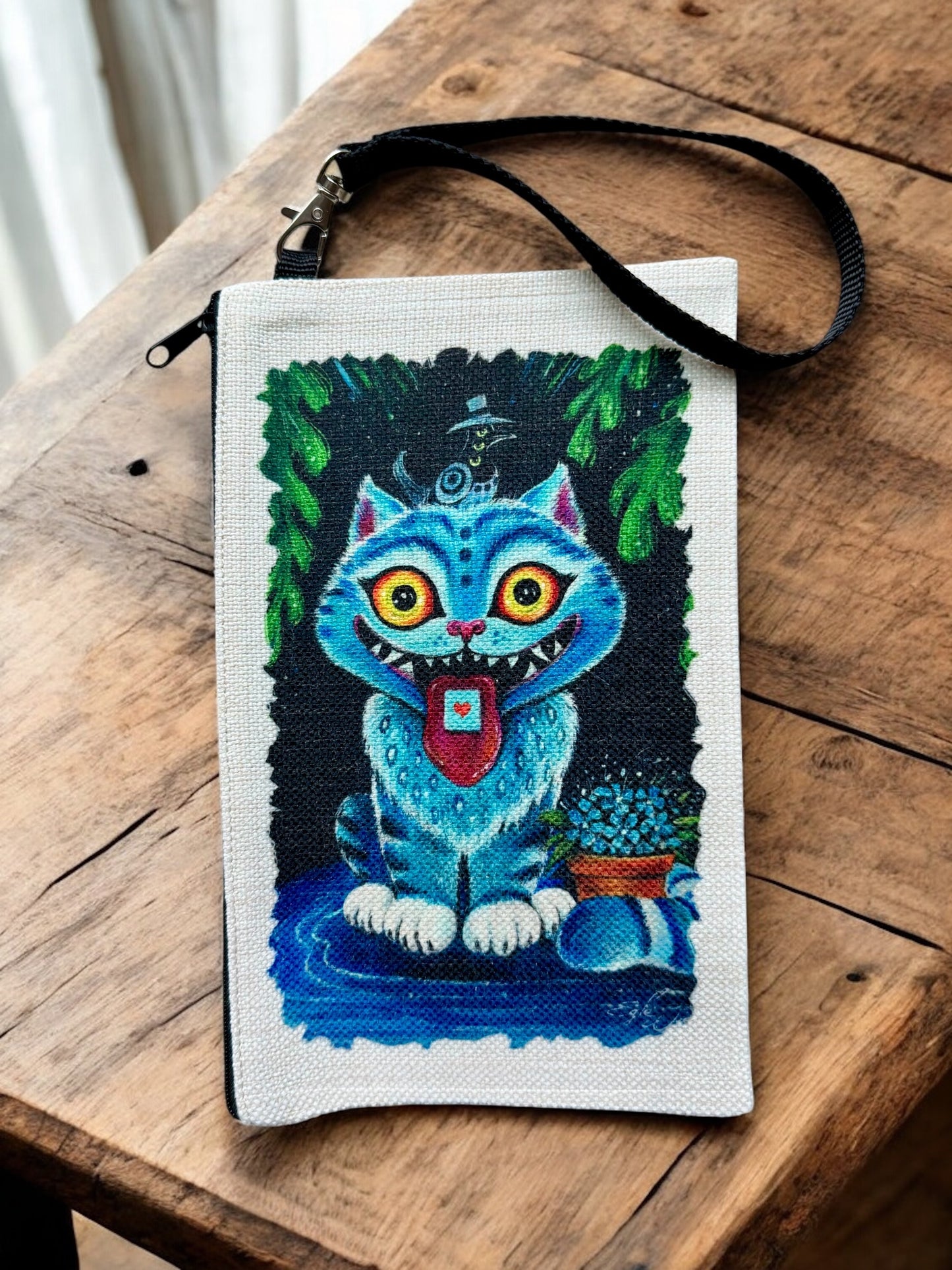Linen Wallet "Derpy Cat" (image on both sides)