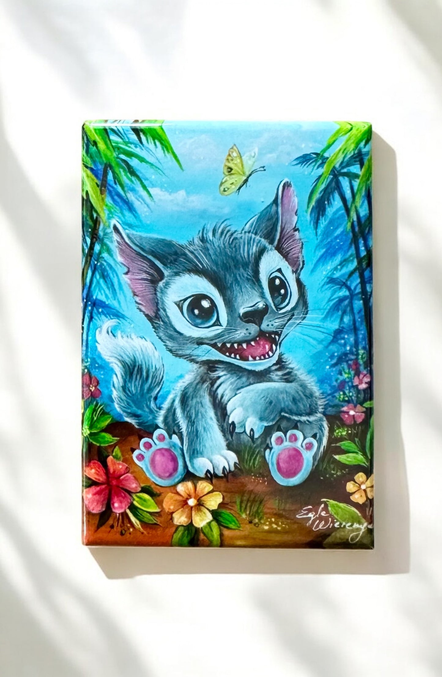 MAGNET 2"x 3" Rectangle "Kitty Stitch"