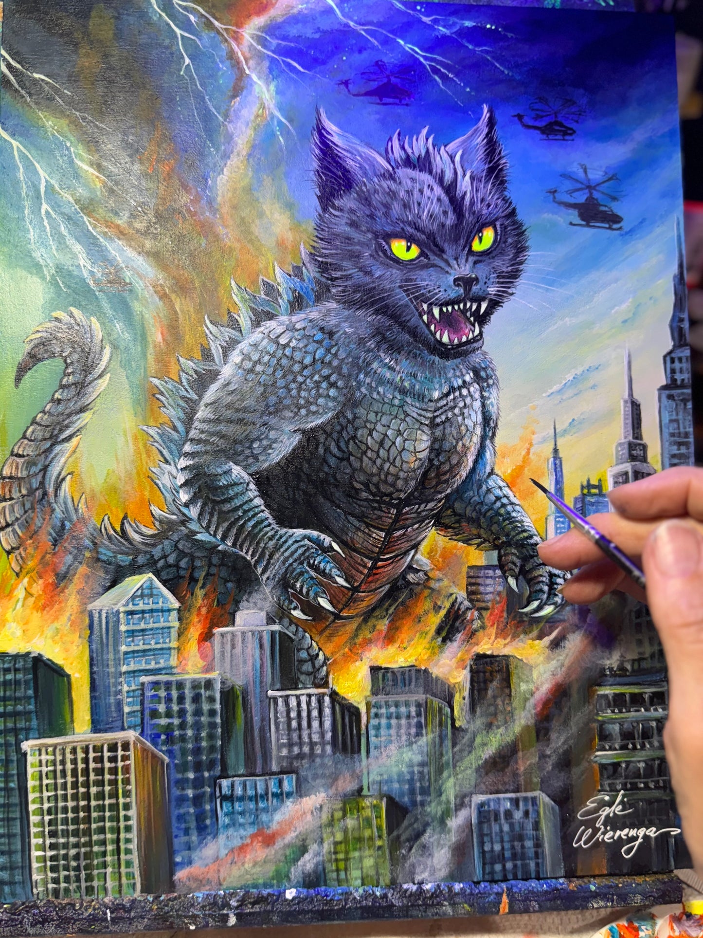 Original Painting "Catzilla"