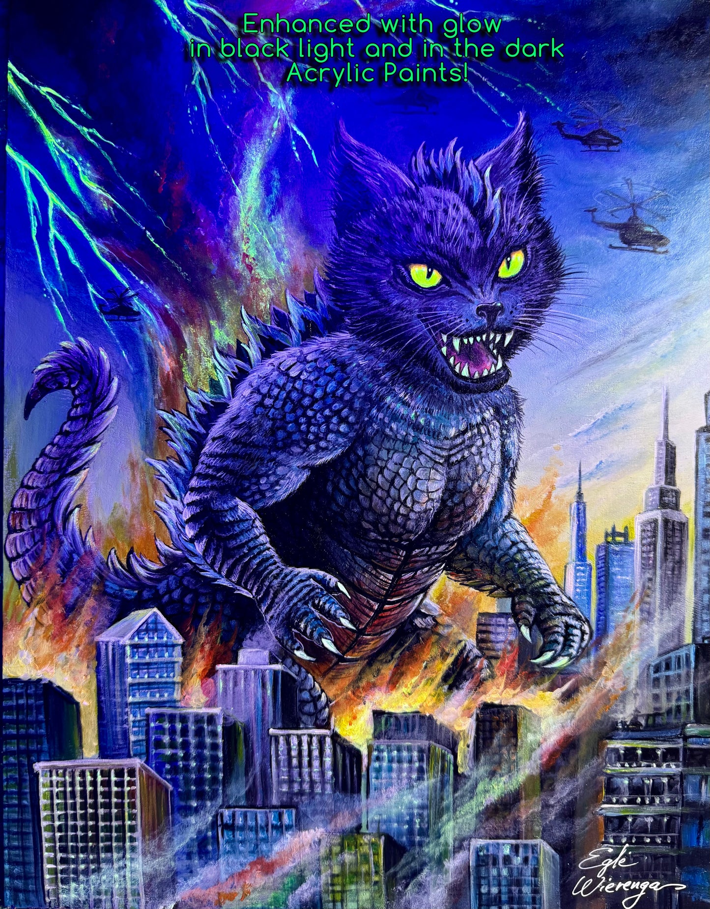 SUPREME MASTER CANVAS "Catzilla" Limited to 5!