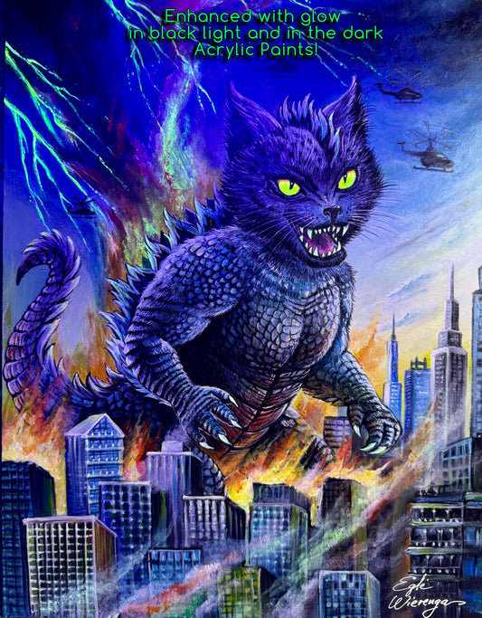 SUPREME MASTER CANVAS "Catzilla" Limited to 5!