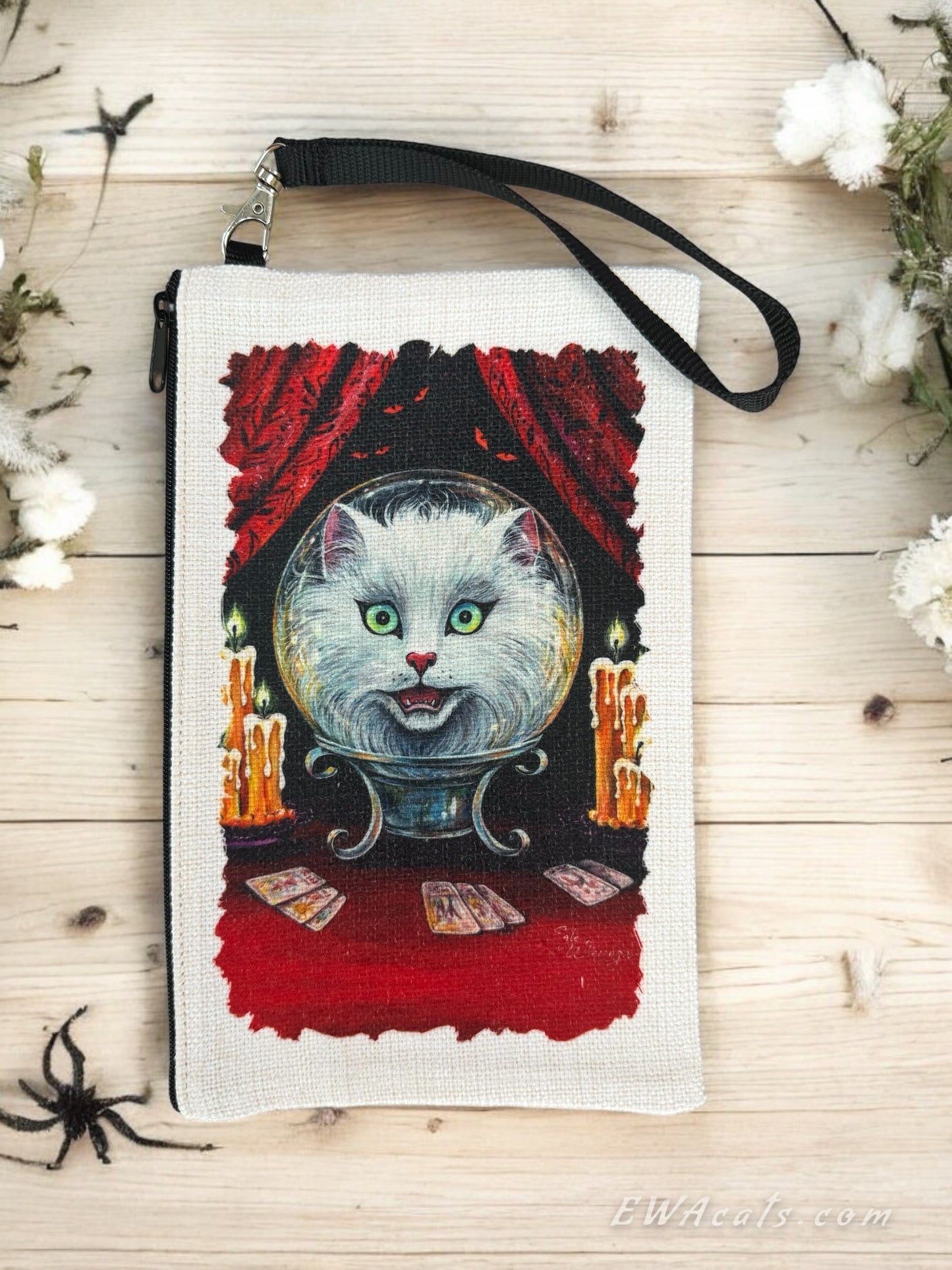 Linen Wallet "Meowdame Leota"