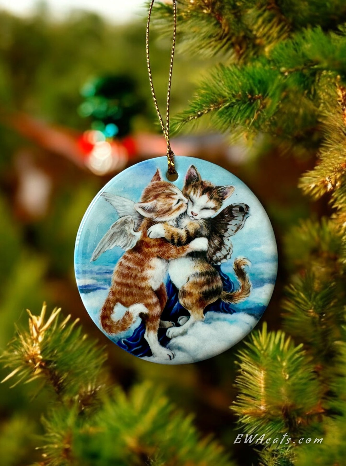 ORNAMENT Porcelain 3"x 3" Round "L’Amour Et Purr"