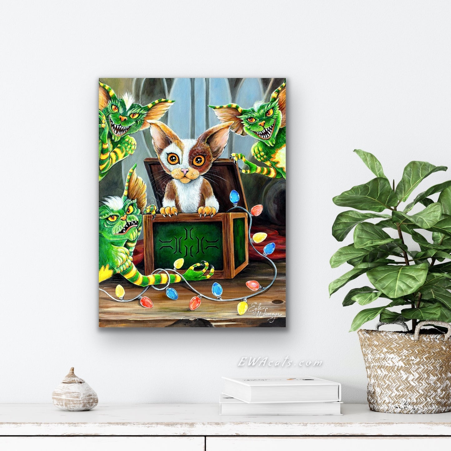 12"x 16" SUPREME MASTER CANVAS "Purring Furry Gremlins" Embellished, Limited to 5 only ( Only one left!)